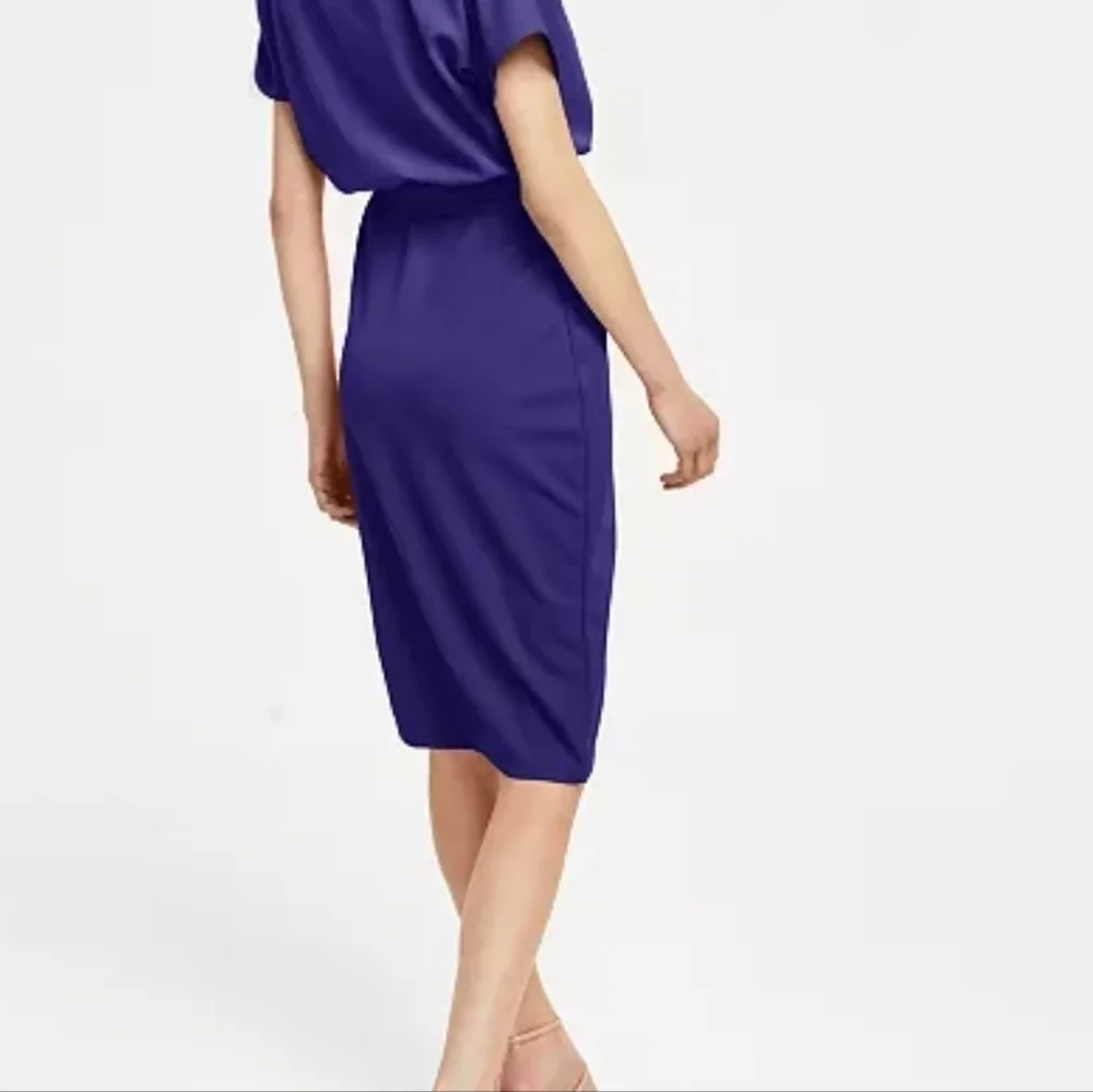 Kensie Dress Blouson Wrap Dress Womens 14 Navy Blue‎